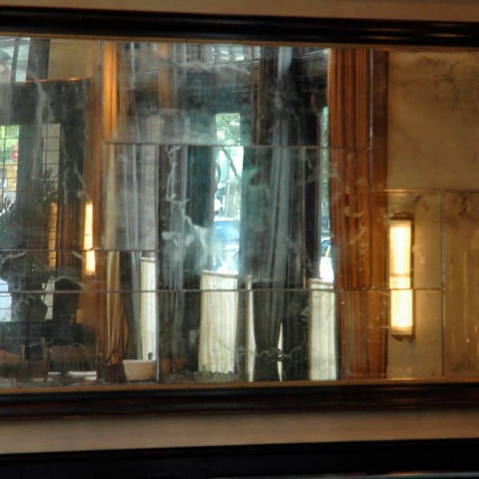 Ago Restaurant distressed antiqued mirror